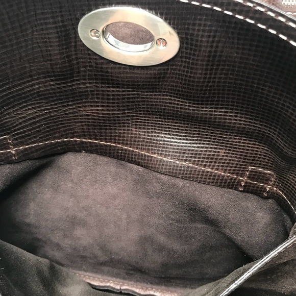 Andrea Mabiani Brown Leather Suede Satchel Tote - Picture 7 of 8